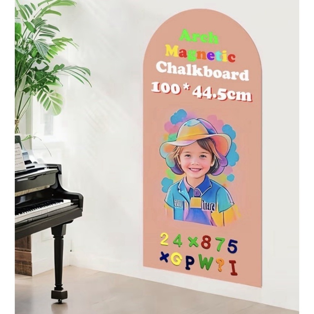 Arch Magnetic Wall Decal 39.3X17.5 Inch Magnetic Chalk Board Sticker Beige